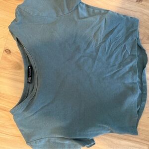 Zara Green Cropped Tee